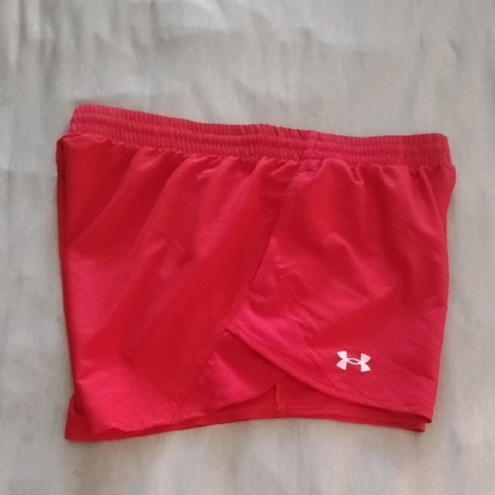 Under Armour Women's Bright Red Athletic Shorts - Picture 5 of 7